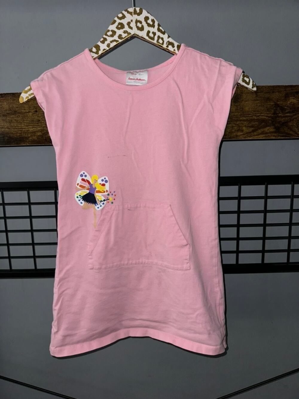 Hanna Andersson Girls Pink Butterfly Dress | Size 120 (6-7)
